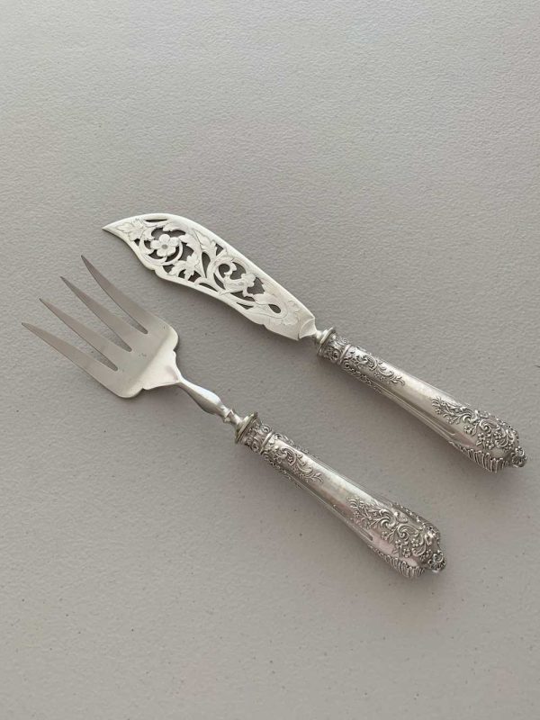 CUBIERTOS DE SERVIR PESCADO, PLATEADOS (SET DE 2)