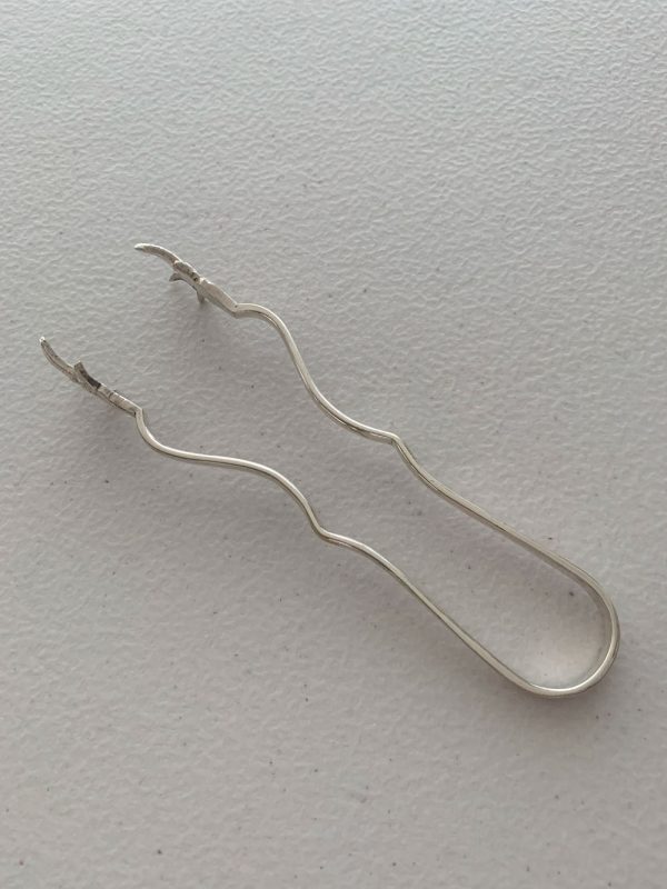 Pinza para hielo recubierta en plata vintage de lujo