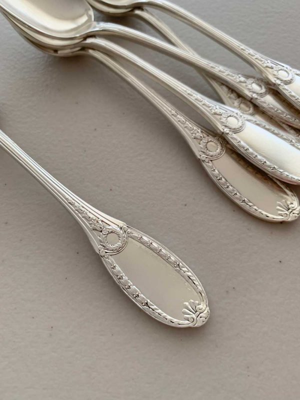 6 CUCHARAS TE/POSTRE.  RECUBIERTO EN PLATA - Imagen 2
