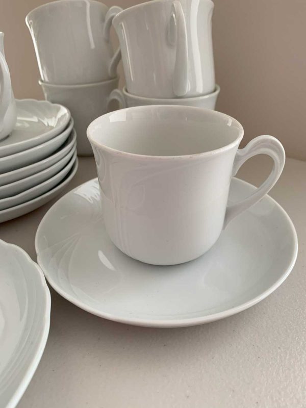 JUEGO DE CAFE BAVARIA BLANCO -  8 tazas/platos - Imagen 3