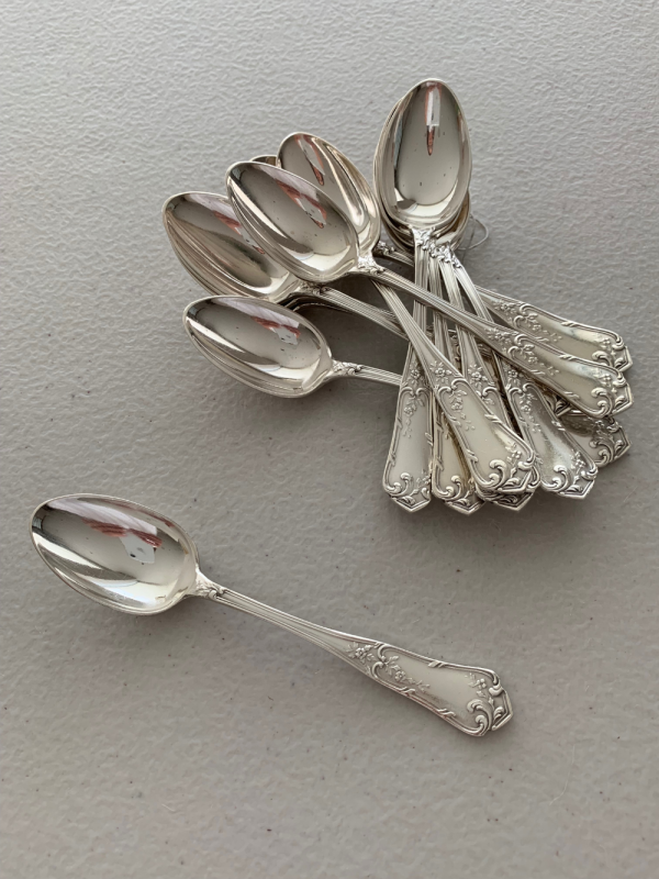 SET CUCHARAS DE CAFE X 12. RECUBIERTO EN PLATA