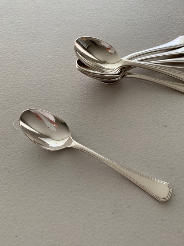 SET CUCHARAS DE POSTRE/ENTRADA X 7 CHRISTOFLE AMERICA. RECUBIERTO EN PLATA