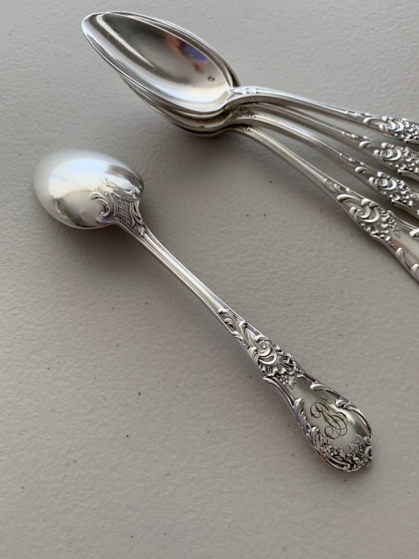 SET CUCHARAS DE CAFE X 5. RECUBIERTO EN PLATA - Imagen 2